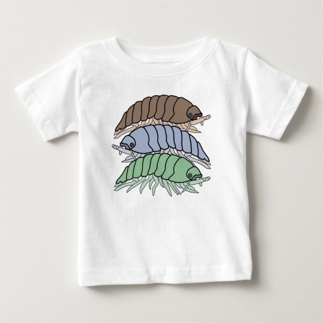Camiseta de Bebê - 3 Bicho-de-conta (branco) (Frente)