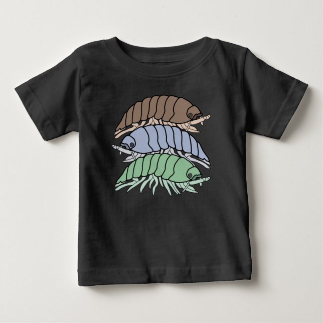 Camiseta de Bebê - 3 Bicho-de-conta (vívido) (Frente)