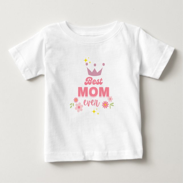 Camiseta de bebê A Maior Fã da Mamãe: A "Melhor Ma (Frente)