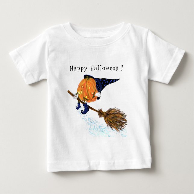 Camiseta de Bebê Abóbora de Halloween (Frente)