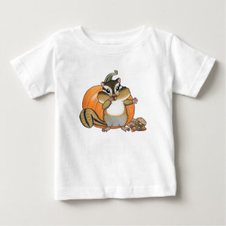 Camiseta de bebê abóbora esquilo fofo