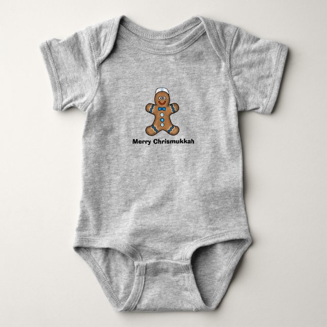 Camiseta de Bebê Ajustada Homem de Biscoito de Gen (Frente)