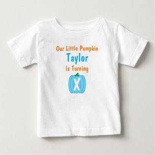 Camiseta de bebê aniversariante Little Pumpkin Boy
