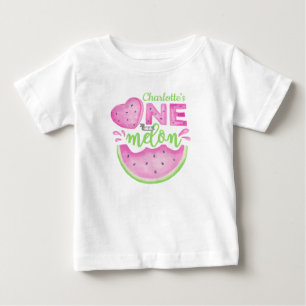 Camiseta de Bebê Aniversário Rosa 'One in a Melon'