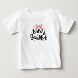 Camiseta de Bebê Arco Rosa Careca & Linda Presente