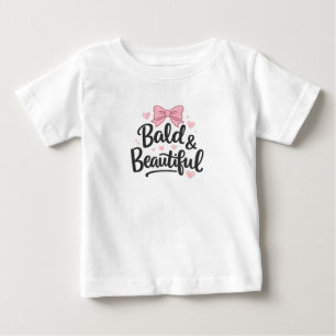 Camiseta de Bebê Arco Rosa Careca & Linda Presente