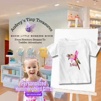 Camiseta de Bebê Beija-Flor Personalizada