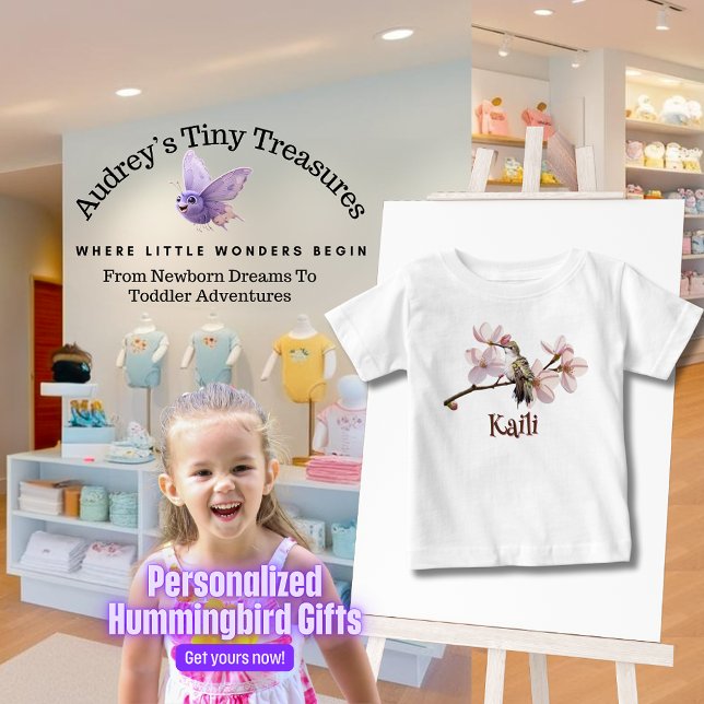 Camiseta de Bebê Beija-Flor Personalizada (Criador carregado)