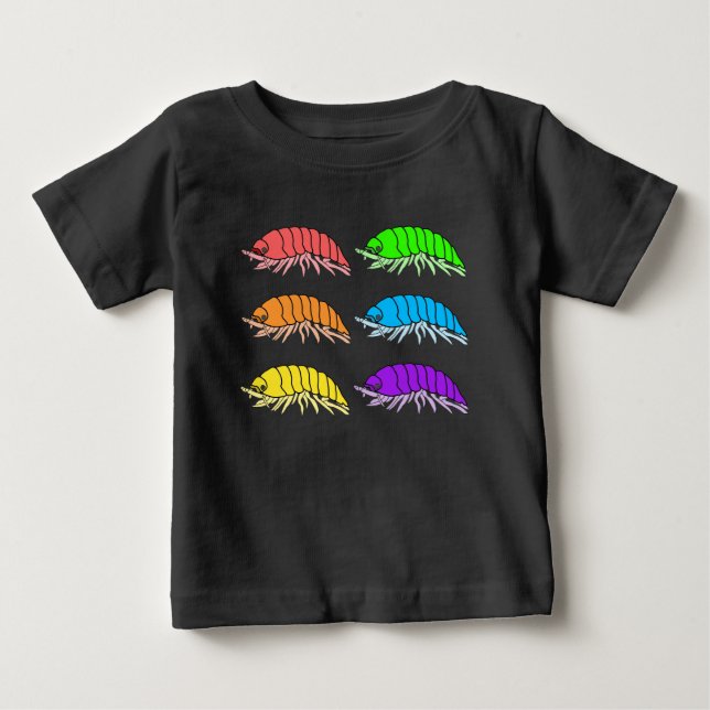 Camiseta de Bebê - Bicho-Pau Rolo Arco-Íris (vívid (Frente)