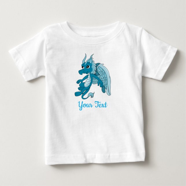 Camiseta de Bebê Blue Dragon Cartoon (Frente)