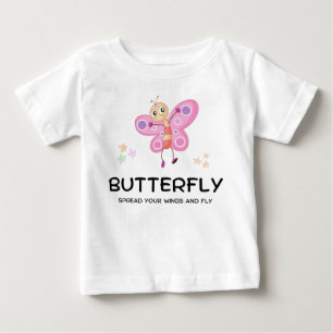 Camiseta de bebê borboleta