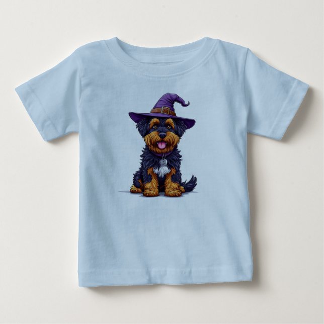 🎃 Camiseta de Bebê Cachorro Fofinho de Halloween  (Frente)