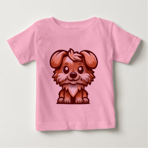 Camiseta de Bebê Cartoon Cachorrinho Fofo