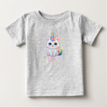 Camiseta de bebê Caticorn Kawaii Fofa