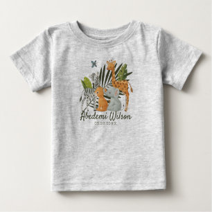 Camiseta de bebê Chá de fraldas Safari Selva
