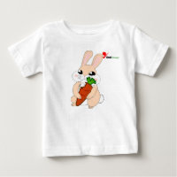 Camiseta de Bebê Coelho Saltitante Fofo Páscoa