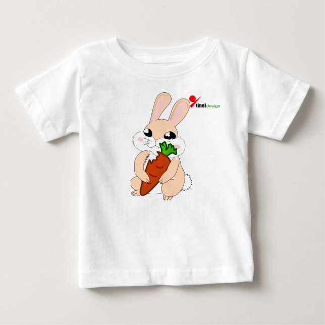 Camiseta de Bebê Coelho Saltitante Fofo Páscoa (Frente)