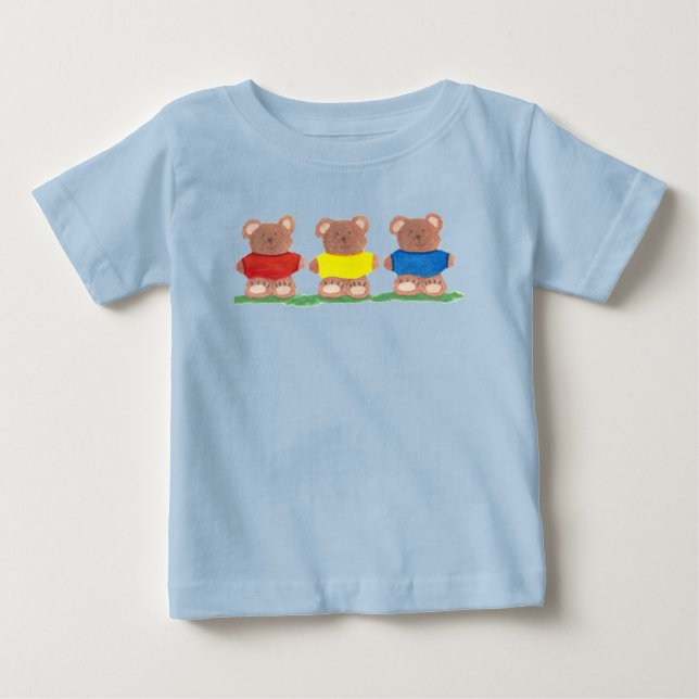 Camiseta de bebê com 3 Ursinhos (Frente)