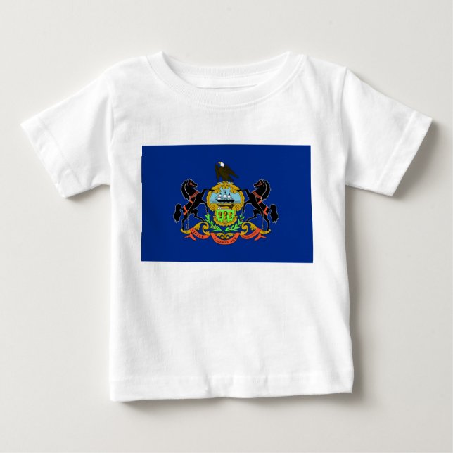 Camiseta de bebê com a bandeira da Pensilvânia (Frente)