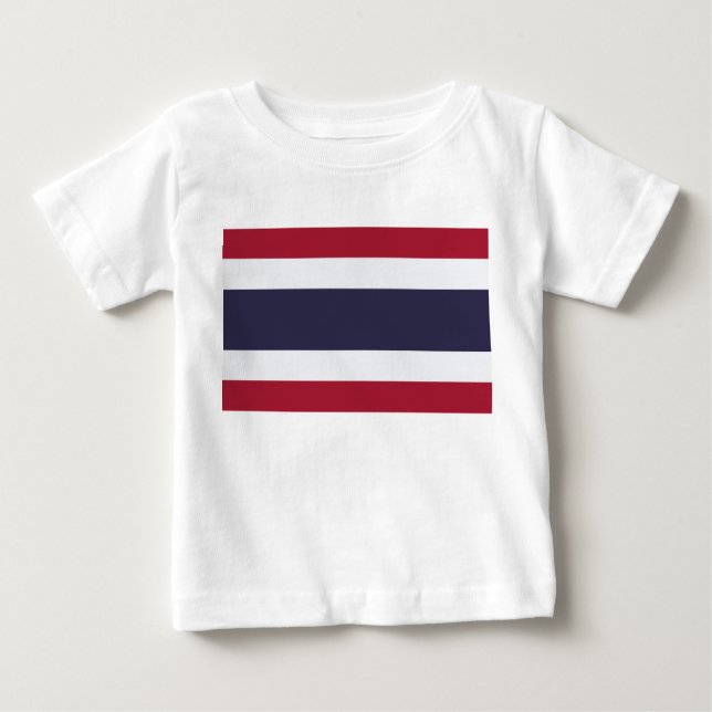 Camiseta de Bebê com a Bandeira da Tailândia (Frente)