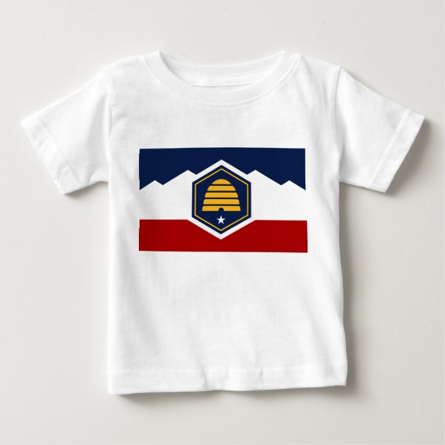 Camiseta de Bebê com a Bandeira de Utah, EUA (Frente)