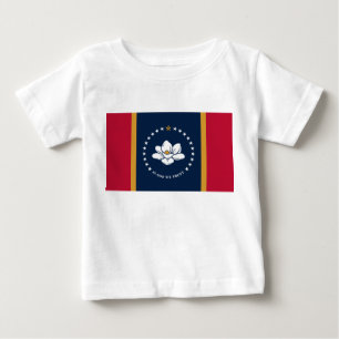 Camiseta de Bebê com a Bandeira do Mississippi