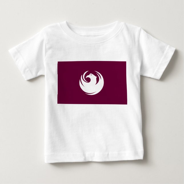 Camiseta de Bebê com Bandeira da Cidade de Phoenix (Frente)