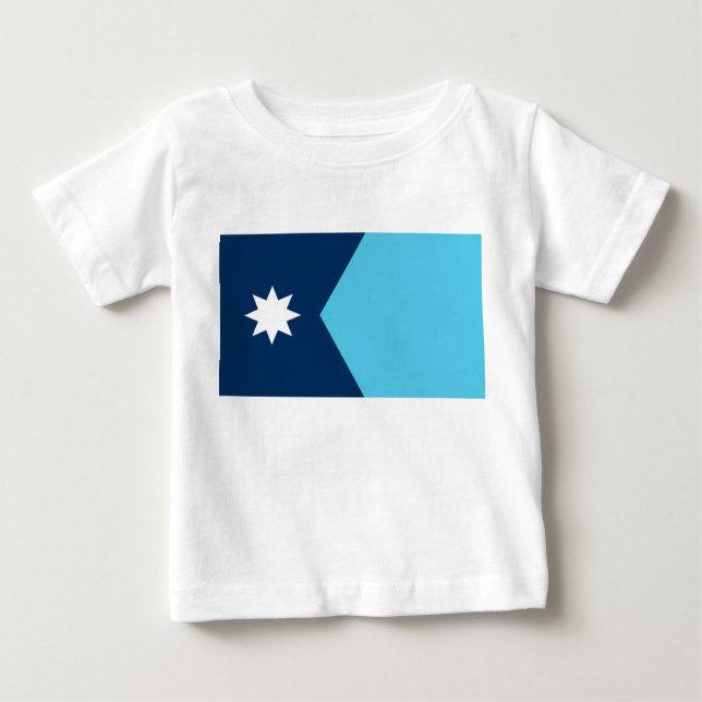 Camiseta de Bebê com Bandeira de Minnesota, EUA (Frente)