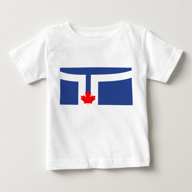 Camiseta de Bebê com Bandeira de Toronto (Frente)
