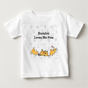 Camiseta de Bebê com Cães Bonitos
