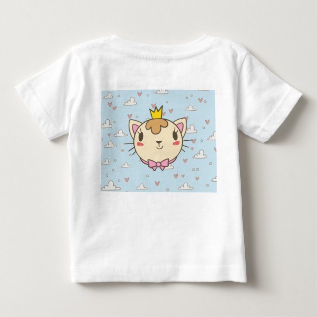 Camiseta de Bebê com Desenho de Gato Fofo – Adoráv (Verso)