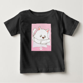 Camiseta de Bebê com Estampa de Gato Fofo