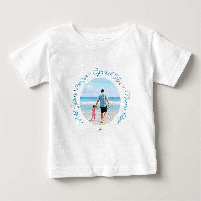 Camiseta de Bebê com Foto Personalizada e Texto (Frente)