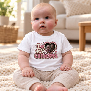 Camiseta de Bebê com Foto Personalizada 'Eu Amo Mi