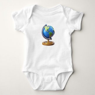 Camiseta de Bebê com Globo Terrestre 3D Fofo – Ado
