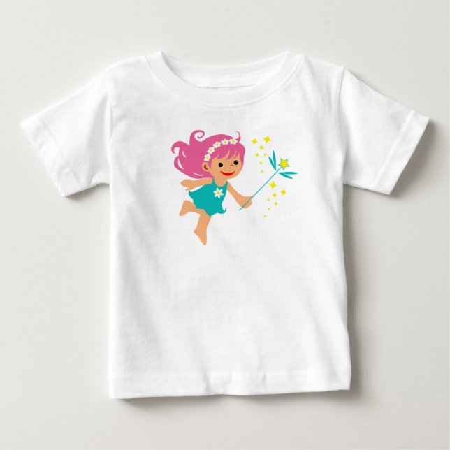 Camiseta de bebê com menina fada (Frente)