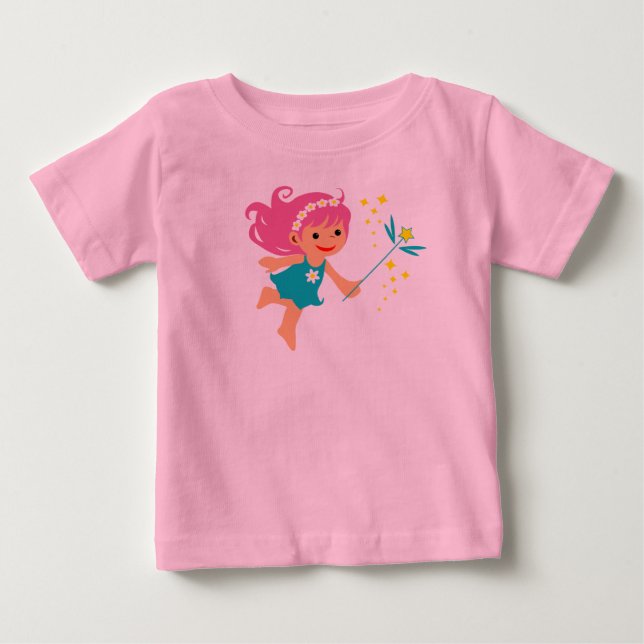 Camiseta de bebê com menina fada (Frente)