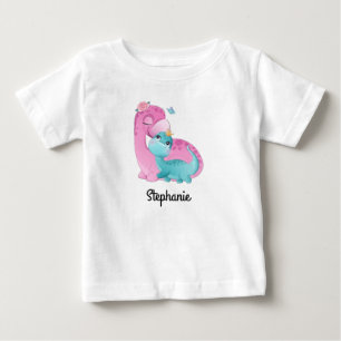 Camiseta de bebé com nome personalizado dinossau