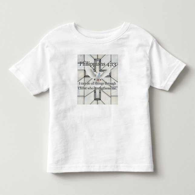 Camiseta de bebê com versículo bíblico Filipenses  (Frente)