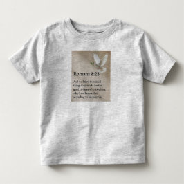 Camiseta de bebê com versículo da Bíblia Romanos 8