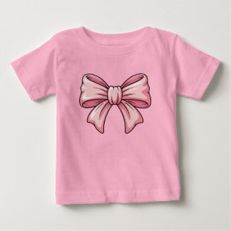 Camiseta de Bebê Coquete com Laço Rosa Fofo