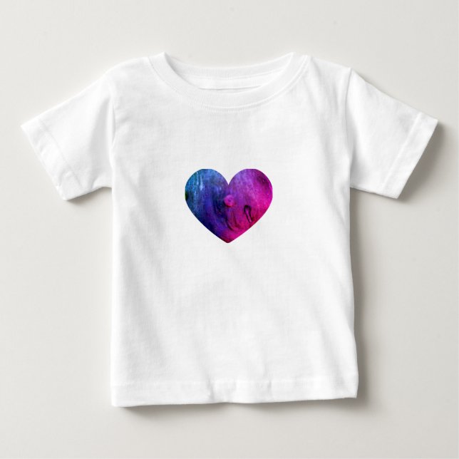Camiseta de Bebê Coração de Gosma Rosa  (Frente)