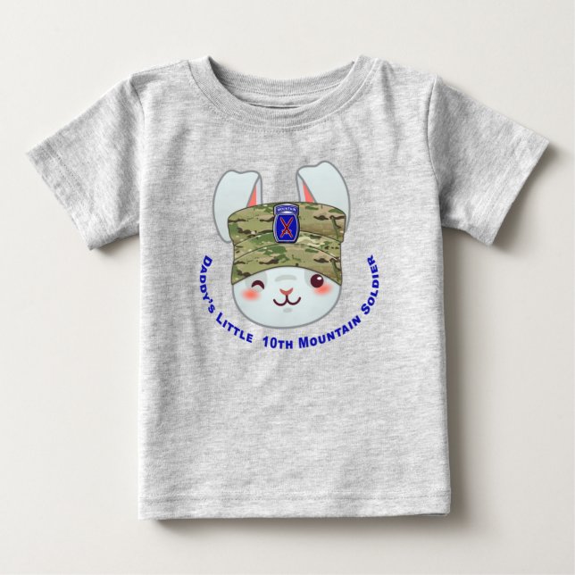 Camiseta de bebê da 10ª Divisão de Montanha (Frente)