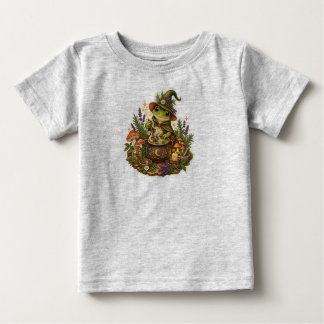 Camiseta de Bebê da Bruxa do Sapo Cottagecore Fofa
