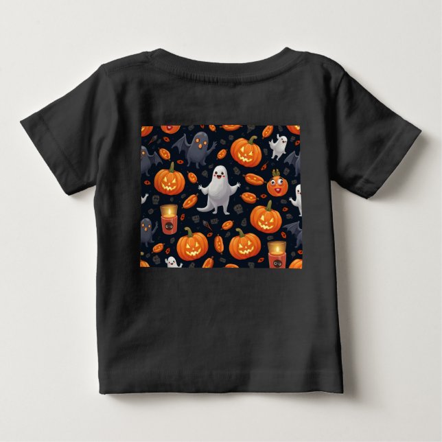 Camiseta de Bebê da Celebração de Halloween (Verso)
