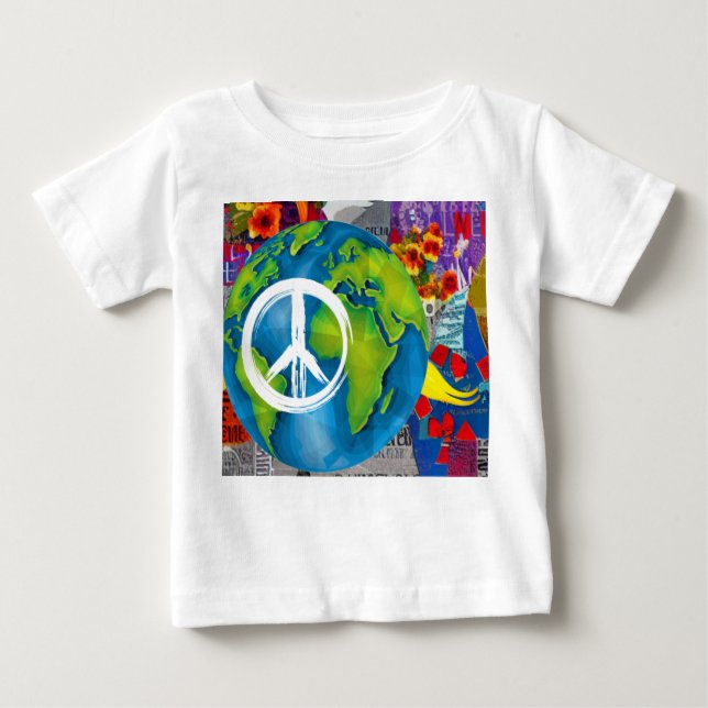 Camiseta de Bebê da Paz Mundial (Frente)