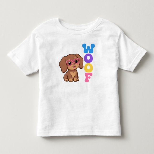 Camiseta de Bebê Dachshund Pequeno mas Poderoso (Frente)