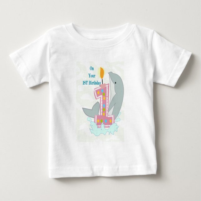 Camiseta de bebê de 1º aniversário (Frente)