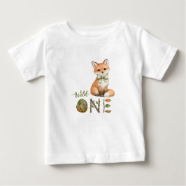 Camiseta de bebê de 1º aniversário Fox Wild One Wa