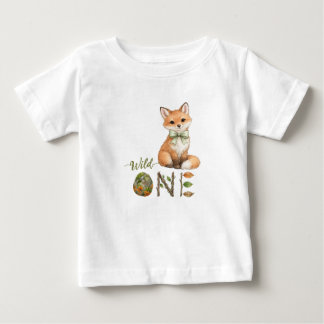 Camiseta de bebê de 1º aniversário Fox Wild One Wa